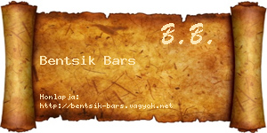 Bentsik Bars névjegykártya